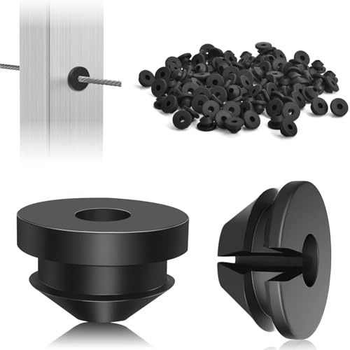 60 Pack Cable Railing Rubber Grommets 1/8 5/32 3/16 Cables for Metal Cable Railing Posts Black 1/8 Cable Railing Post Protector Sleeve Cable Railing Kit for Metal Posts