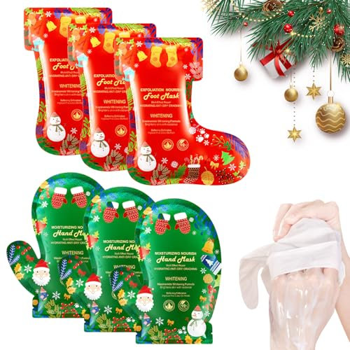 Allony Foot Peel Mask, 3 Stück Fußmaske Hornhaut +3 Stück Handmaske, Anti Hornhaut Socken, das die Haut Glatter Macht, ein Geschenk für Freunde und Familie (A)