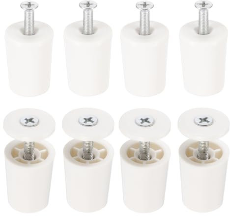 QUARKZMAN 8 Pcs Butée Volet Roulant 28mm Butée de Volet Roulant Bouchon d'Arrêt en Plastique avec Rondelles et Vis pour Volets Roulants Lames de Volets Roulants, Blanc