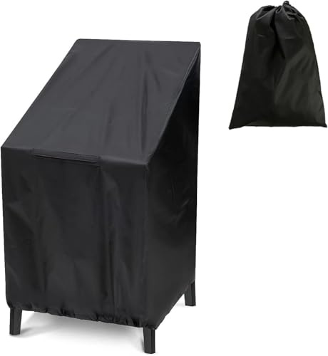 Housse de Chaise de Jardin, 65 x 65 x 120 cm, Housse de Chaise empilable, Protection Anti-poussière en Tissu Oxford 210D, pour chaises empilables
