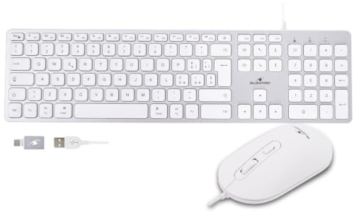 Bluestork - PACK MAC Mac-tangentbord och mus-set USB-C/USB-A, QWERTY IT