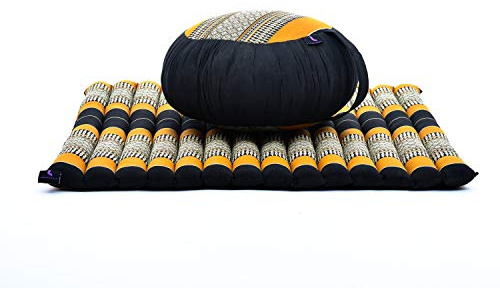 Leewadee Set Meditación Zafu & Zabuton 70 x 70 cm - Kapok Cojín Yoga Zen Zazen Loto