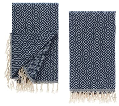 Tuiste Telo Mare Blu Petrolio, Asciugamani Grande Antisabbia, 2 Pezzi Spugna, Uomo E Donna Cotone, Sottile Da Viaggio, 100x180cm