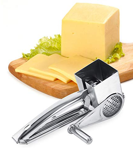 Grattugia per Formaggio in Acciaio Inossidabile, Trituratore Manuale per Formaggio Parmigiano, Grattugia Rotante a Manovella da Manuale