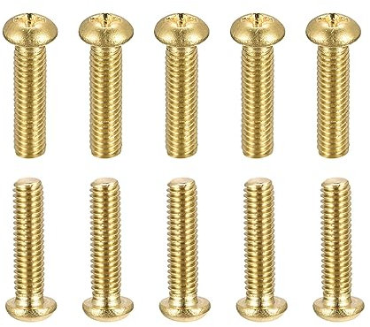 DTGN M4x16mm(DxL) Latón Phillips Máquina Tornillos - 20 Paquete - para Maquinaria Industria - Plana Cabeza Fijación Tornillos - Latón Tono