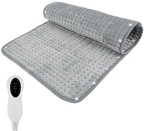 Honeyhouse Heizkissen mit Abschaltautomatik, 50x100cm Elektrisches Wärmekissen mit 3 Temperaturstufen Einstellbar, Elektrisches Heizkissen für Rücken Nacken Schulter Bauch Maschinenwaschbar