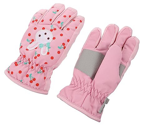 PACKOVE Skihandschuhe Mit Cartoon-Aufdruck Für Jungen Und Mädchen Schneefäustlinge Regenfester Stoff Warm Bequem