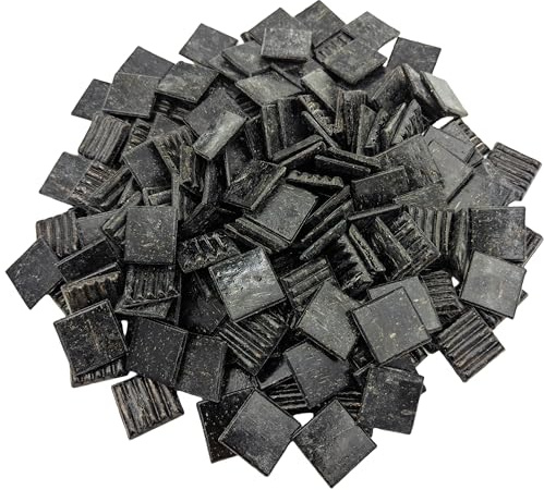 500g Quartz Mosaic Tiles, 2CM Multi Color Mosaic Pieces Stones for DIY Making Craft Hobby Arts Home Wall Decoration (Black)