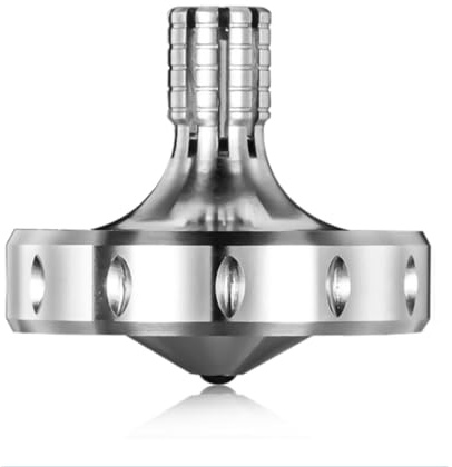 Toupie de précision en Titane de Haute qualité, Temps d'essorage Long > 10 Minutes, Équilibre Parfait, Bien Faite, Résistante à l'usure, Résistante aux Chutes, Non-roulante (Vulcan Argent)
