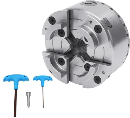 Levkitch Mandrino Autocentrante per Tornio a 4 Ganasce, 4 Griffe M33 Mandrino per Tornitura Utensile Autocentrante con Chiave a T campo di serraggio 96-125mm