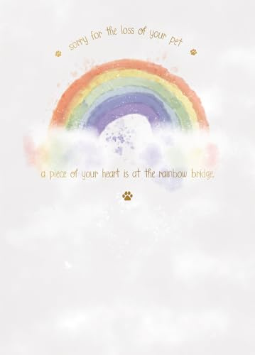 Wishing Well Tarjeta de condolencias para mascotas | Thinking Of You After Loss Of A Pet | Rainbow Design Studios 5 x 7