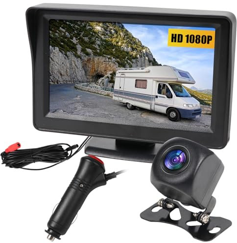 MOMOTOU Rückfahrkamera Auto 4.3''HD Auto Monitor 170° Weitwinkel IP68 Wasserdicht Nachtsicht Rückfahrkamera für PKW, SUV, Lieferwagen, Pickups und LKW