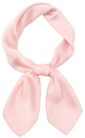 CHUNG Sciarpa da donna in raso tinta unita moda ragazze sciarpe emulazione borsa di seta nastri per capelli fazzoletto cravatta quadrata 69,8 cm, rosa, 27.5*27.5