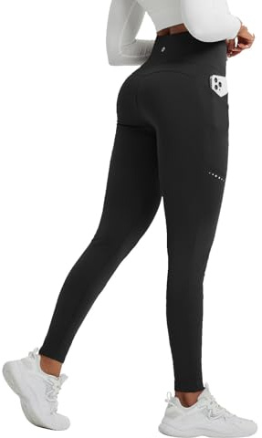 baleaf Women's Thermal Leggings Fleece Lined Winter Running Trousers High Waisted Warm Pants with Cross Pockets Tights for Hiking