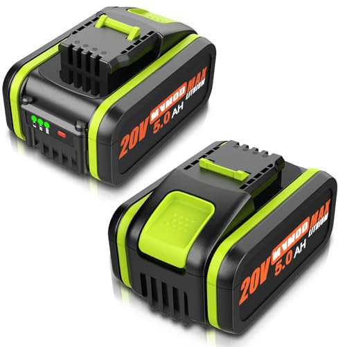 2 Stück WA3553 Ersatzakku für Worx, 5000mAh 20V Akku für Worx WA3551 W3553 WA3572 WX390 WX176 WX178 WU268 WX166.4 WX372.1 WX800 WG259E WA3760 WA3881