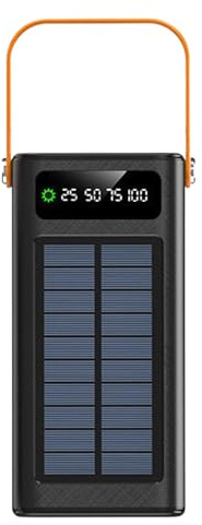 Duvcoywae Batterie Solaire Portable, Chargeur Externe Haute Capacité, Chargeur Solaire Portable Puissant 120W, 50000mAh, Outdoor, Urgences, Camping Et Activités en Plein, Noir