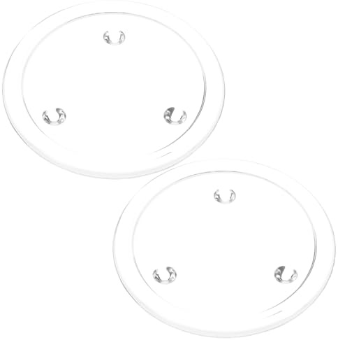 TOPPERFUN 2 Bandejas para Velas Portavelas Decorativo Redondo para El Hogar Dos Soportes para Decoraciones De Mesa Bandejas Rústicas Decoración De Velas Porta Velas De Té De Vidrio