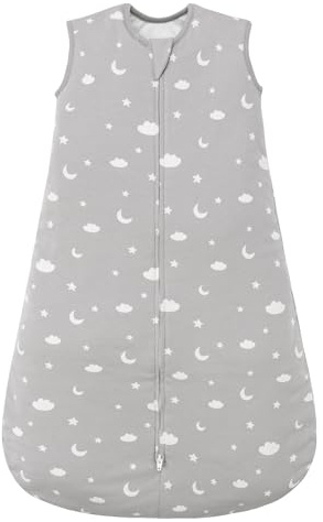 ZIGJOY Baby Sleeping Bag 2.5 TOG Sleeping Bag 0-6 Months Baby Sleep Bag Toddler Wearable Blanket with 2-Way Zipper for All Seasons, Cloud Star, S