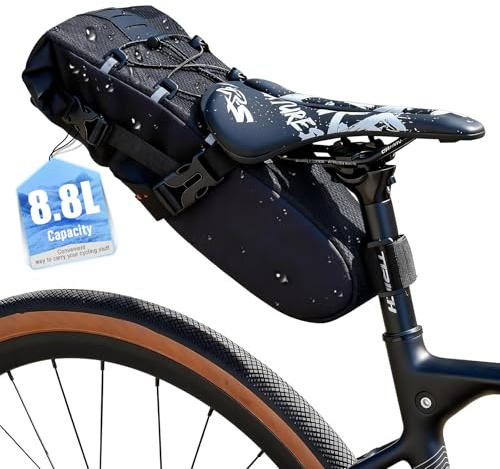 Desing Wish 8,8L Bolsa Sillin Bicicleta Carretera Montaña MTB Bolsa Herramientas Bicicleta Bikepacking Bolsa Transporte Bolsa Almacenamiento para MTB Accesorios
