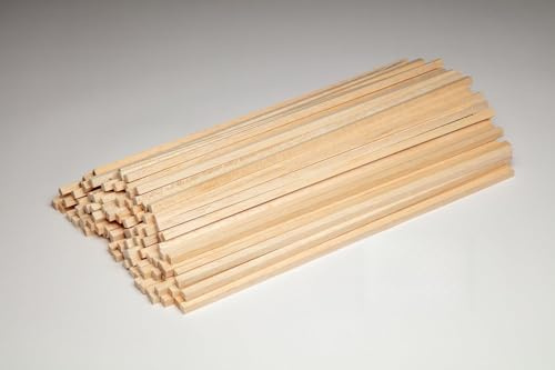 Binos - Varillas de madera de balsa de 36 pulgadas, tablón fino de madera de balsa, perfecto para modelar, manualidades, pasatiempos, aviones planeadores de Binos (3/16 x 1/8 x 36 pulgadas)