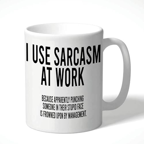 Funny Mug for Work Colleague Office Banter Birthday Secret Santa Sarcastic Novelty Coffee Cup for Men and Women Ceramic 11oz (I Use Sarcasm)