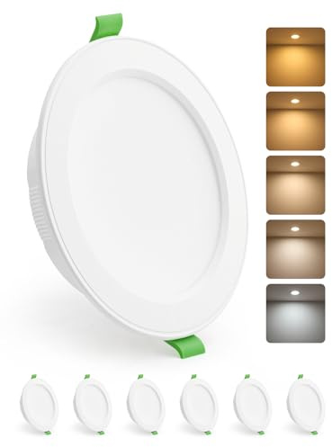 HOMEOW Downlight LED Techo Empotrable 10W, Ojos de Buey 1100LM IP44