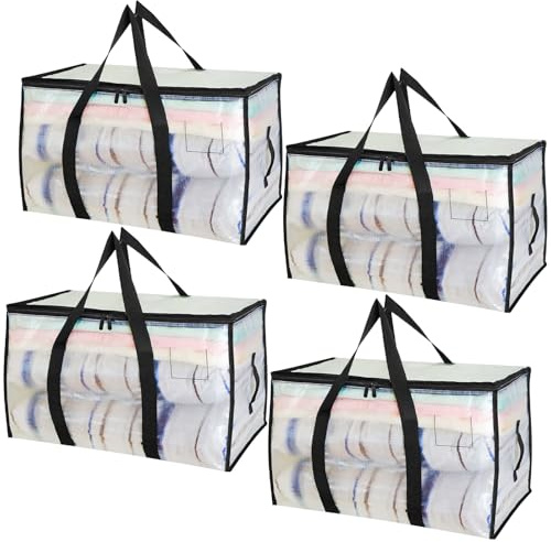 4 Piezas 90L Grande Bolsas Mudanza, Impermeable Storage Bags Resistentes