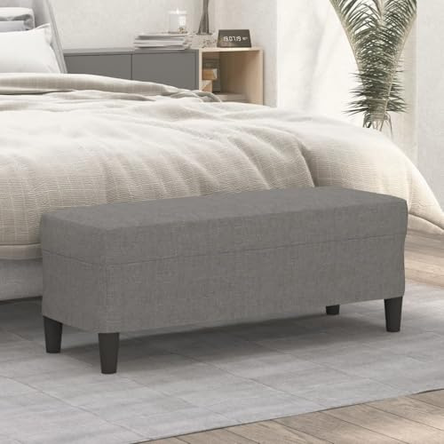 Mangloder - Banco acolchado para pasillo, dormitorio, salón, entrada, 100 x 35 x 41 cm, color gris oscuro