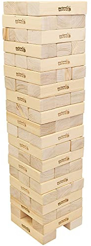 Giant Hi-Tower - Massive Giant Tumbling Tower Game Builds From 0.9 Metres To a Maximum 1.5 Metres, Large Stable Footprint- Great Game for Playing on the Lawn