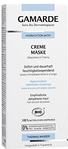 GAMARDE Bio-Kosmetik: Feuchtigkeitsspendende Creme-Maske mit Hyaluronsäure I Natur-Kosmetik Gesichtsmaske I Gesichtsmaske für trockene Haut I Face Mask I Gesichtsmaske Männer & Frauen I Vegan I 40 ml