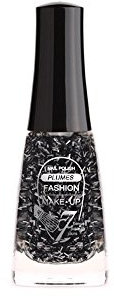 Fashion Make-Up FMU1400901 Vernis à Ongles Plumes N°1 Noir Argent 11 ml