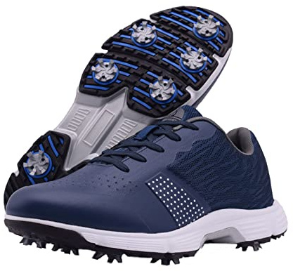 Scarpe da Golf Unisex, Sneaker Sportive Professionali Classiche Quattro Stagioni Stringata da Uomo, Stivali Spiked Anti-Slip Maschili
