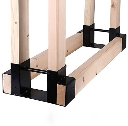 Kaminholzhalter für den Außenbereich, Holzhalter für Holzscheite, Halterung für Brennholz, strapazierfähig, Halterung für Holz zum Bearbeiten mit Schrauben für Familien-Kamine, Feuerholz