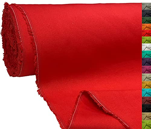 A-Express 100 % bomullsduk tygmaterial klädtillverkning tyg gardinväskor 145 cm bred 250 GSM säljs per meter - 1 meter 100 cm x 145 cm röd