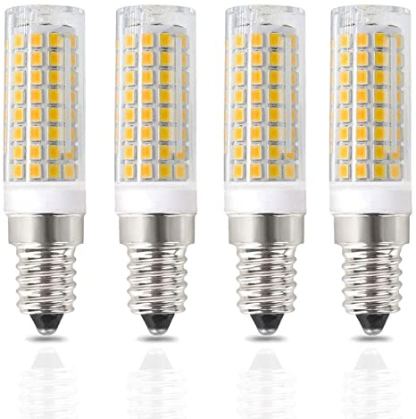 SZHZS E14 Dimmable LED Bulb Cooker Hood Range Hood Light Bulbs, E14 Base 7W Equivalent to 75 Watt Bulbs Warm White 3000K AC110V-120V for Chandeliers, Ceiling Fan, Pendant Light