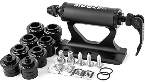 Bike Fork Mount, Upgraded Quick Release Thru Axle Bicycle Fork Rack Block with 4 Adapters for Car Trucks Vans SUV Transport and Storage, Black