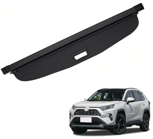 Plage Arrière Parcelle Étagère Rétractable Voiture Compatible avec Toyota RAV4 XA50 2019-2022 Housse Colis Cargo Coque Couvre-Bagage Cache-Bagages Couverture De Cargaison De Coffre Noir