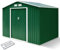 RELAX4LIFE Casetta da Giardino per Attrezzi, 213 x 127 x 185 cmin Lamiera d'Acciaio e e Lamiera Zincata con Doppie Porte Scorrevoli, Tetto Inclinato, per Porta Attrezzi, Tosaerba, Verde