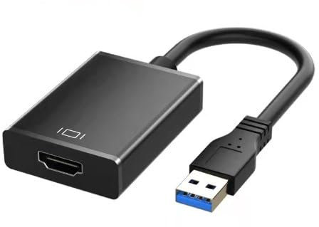 Hmrope Adaptateur USB vers HDMI, USB 3.0/2.0 vers HDMI 1080p Full HD Vidéo Audio Multi Moniteur Convertisseur Adaptateur pour PC HDTV Compatible avec Windows XP 7/8/8.1/10 (Pas Mac & Vista)