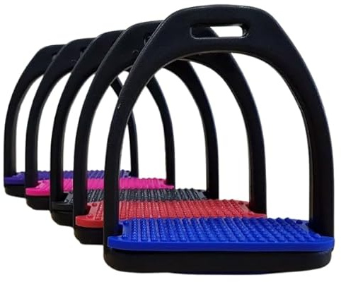 Bow & Arrow Equestrian Stirrups for Horse Riding - Shock Absorbent Craft Iron Stirrup with Non-Slip Rubber Grip - Flexible Control Stirrup Equestrian Treads for Adults, Men & Women Riders
