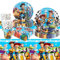 81Pcs Birthday Decorations - Toy Inspired Story Kids' Party Tableware Set - Plates, Cups, Napkins, Tablecloth for 20 Guests
