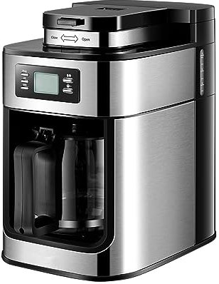 YIWEOG Macchina per il caffè elettrica Macchina per caffè programmabile con timer 1050 Watt 1,2 litri Grande capacità 2-8 tazze Macchina per caffè americano Mantieni caldo Macina e prepara Macchina pe