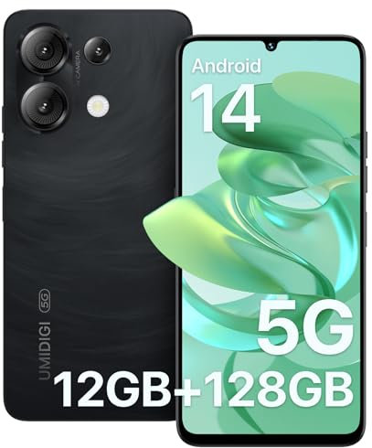 UMIDIGI 5G Mobile Phones, Android 14 Smartphone, 12(6+6) GB +128GB/1TB, 6.75 HD+ 90Hz Display Phone, 50MP Camera, Sim Free Unlocked Mobile Phones, 5000mAh, Dual SIM/FaceID/Fingerprint, G9 5G Black