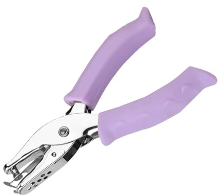 1PCS Single Hole Punch Handheld Small Hole Punch Purple Single Bill Punch Mini Paper Soft Handle Suitable For DIY Handicraft Label Clothing Bill Scrapbook Tool