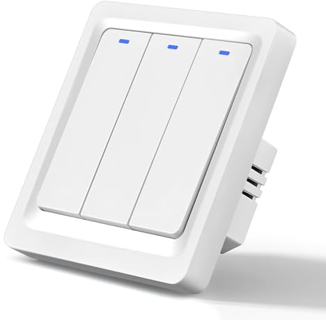 Interruttore Luce Intelligente WiFi, Interruttore Intelligente da Parete Compatibile con Alexa, Interruttori luce WiFi Parete Smart Life/Tuya App, 3 Gang 1 Via, Necessario il filo di Neutro