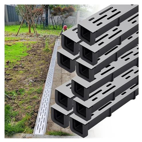 Canale di drenaggio, Canale di drenaggio per acqua da esterno, tubo di scarico lungo e sottile da giardino, larghezza 2,9, 3,9 pollici, tappo per piscina snodabile, canale di drenaggio in plastica a
