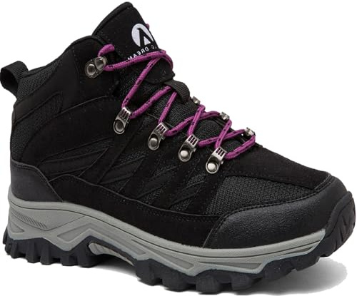 HODTOB Scarpe da Trekking Uomo Donna Montagna Antiscivolo Scarpe Escursionismo Ammortizzate Traspiranti Passeggiate Sportive All'aperto Scarpe da Escursionismo Nero Rosso 40EU