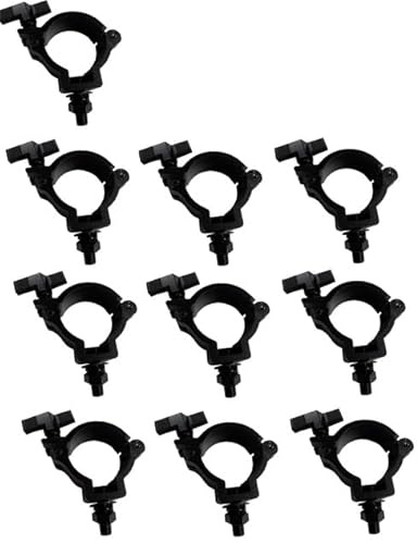 10 Pack Black Truss Clamps,Aluminum Alloy DJ Light Clamp,Fits O.D. 2 Inch Truss for Stage Lighting Projector Par Lights