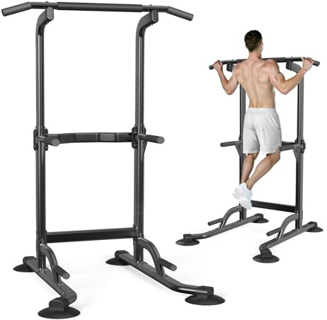 Dskeuzeew Power Tower - Barra de dominadas multifuncional y ajustable para gimnasio en casa máx. 200 kg (Nergo1)