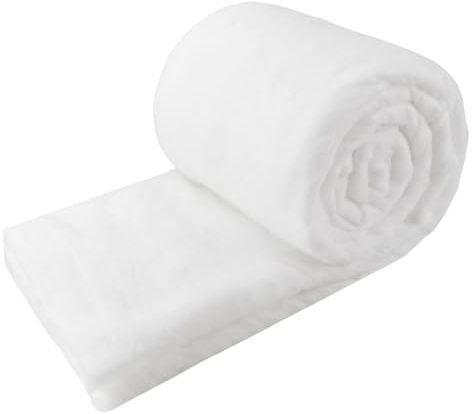 Vadderad volymfleece, 120 g/m² stoppad fleece, metervara, lapptäcke, stoppad fleece, metervara för stoppad vadd, rullvara, fleecevadd fyllning, snömatta dekoration, snövadd (150 x 200 cm)